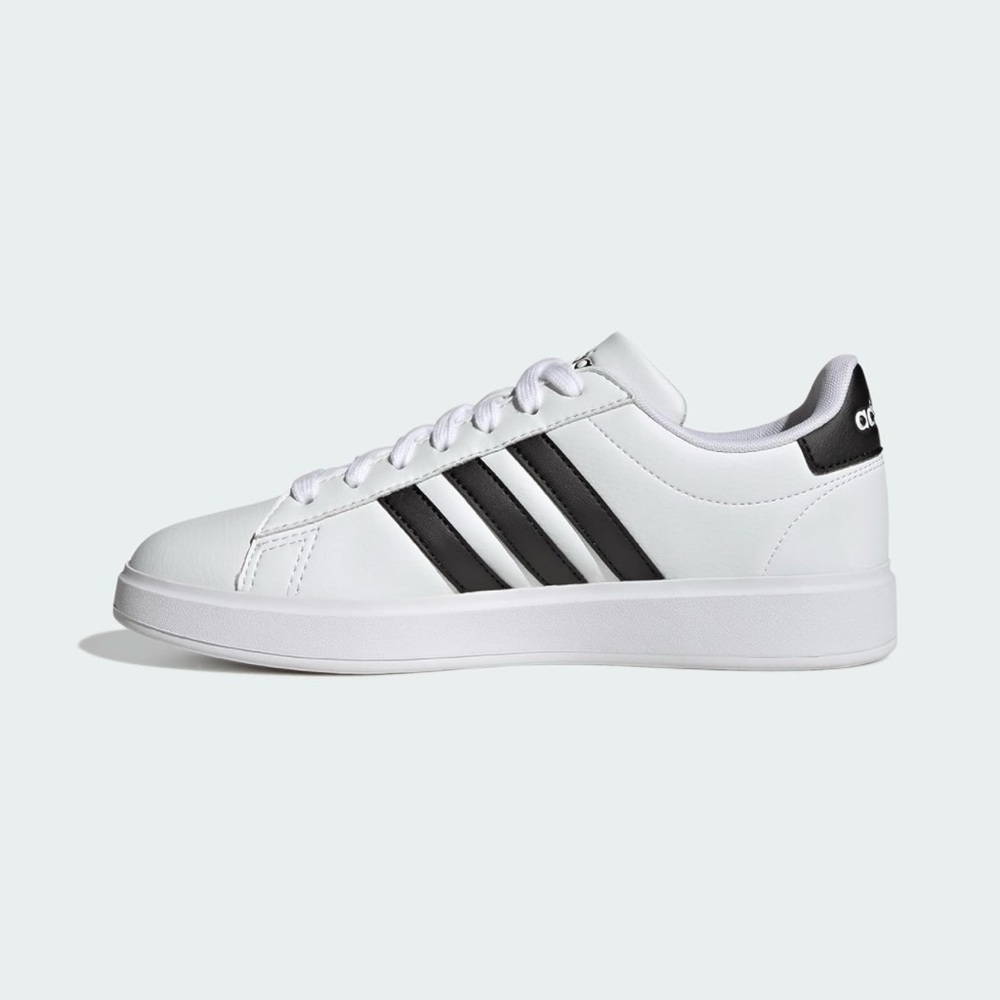 adidas Grand Court 2.0 Sneakers - White w/ Black Stripes